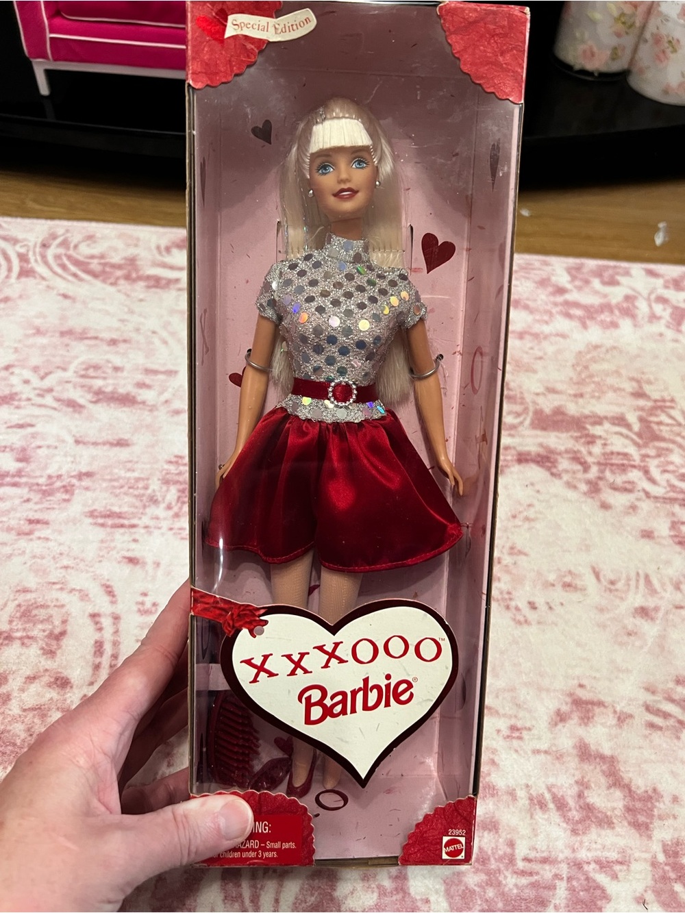 Barbie Special Edition Red Velvet Skirt with Silver Sequin Top